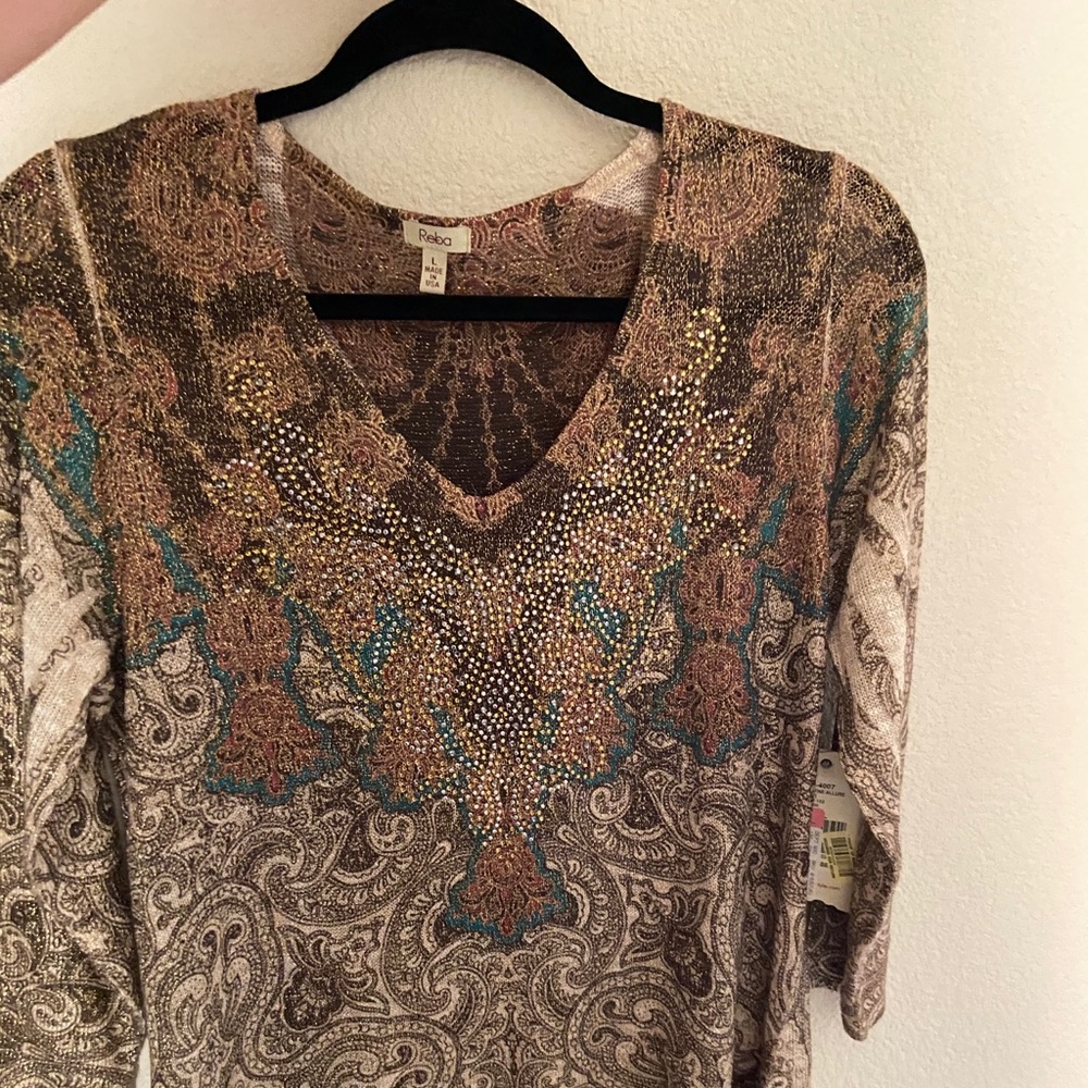NWT REBA multicolor Byzantine top